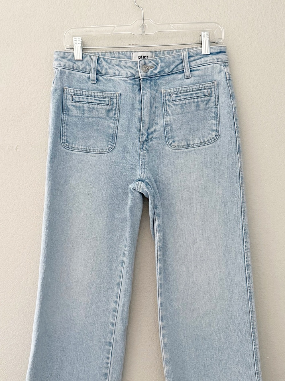 Paige Leenah Ankle Wide Leg Jeans 28 Light Denim Blue Olevia Coastal Minimalist - Picture 7 of 13